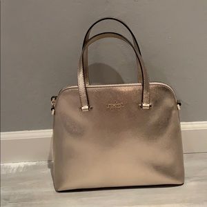 Kate Spade shiny metallic rose gold satchel maise